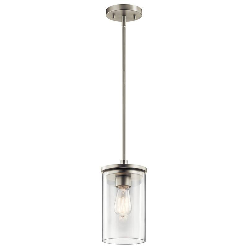 Kichler Lighting Crosby 1-light Brushed Nickel Mini Pendant