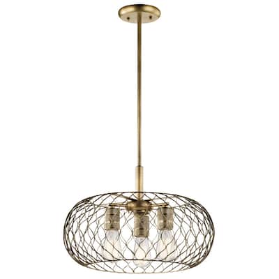 Kichler Lighting Devin Collection 3-light Natural Brass Pendant