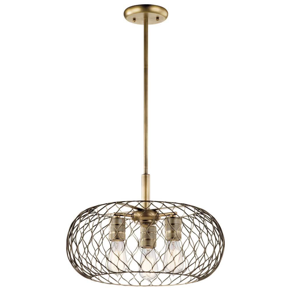 Kichler Lighting Devin Collection 3-light Natural Brass Pendant