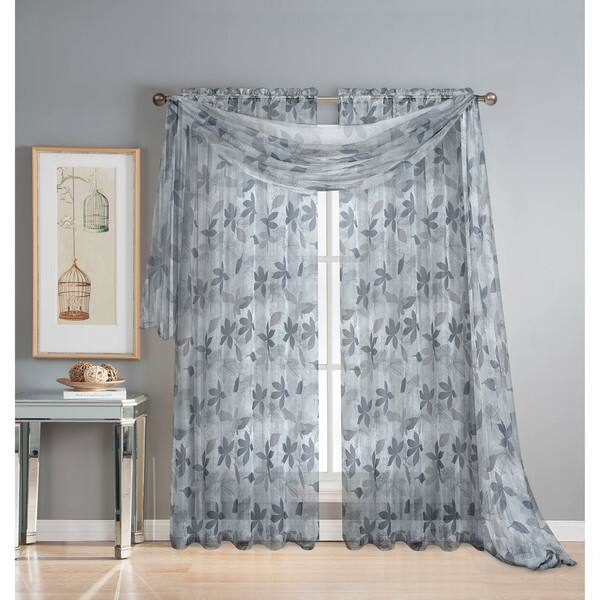 Shop Window Elements Ashville Printed 54 Inch Sheer Curtain Scarf