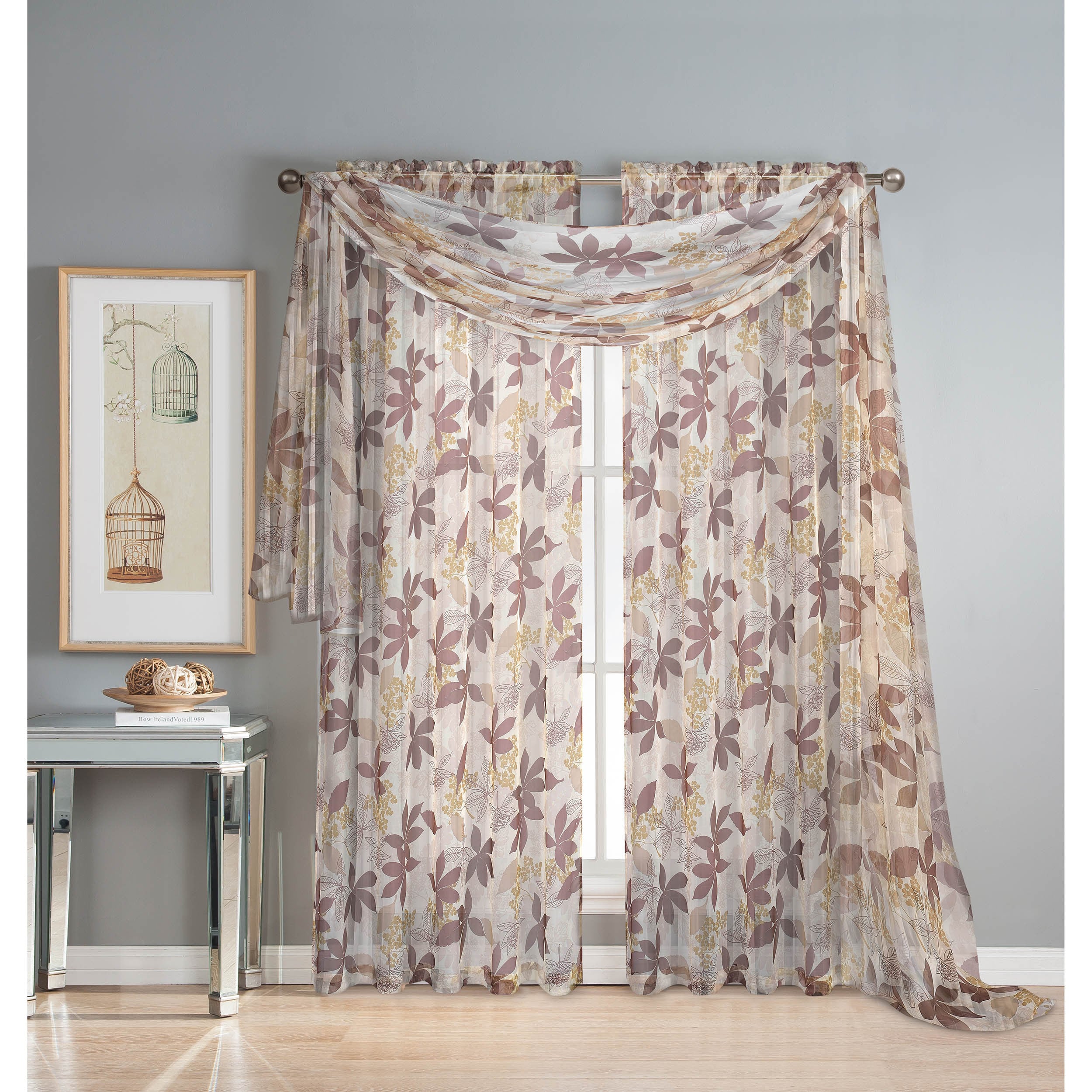 Shop Window Elements Ashville Printed 54 Inch Sheer Curtain Scarf