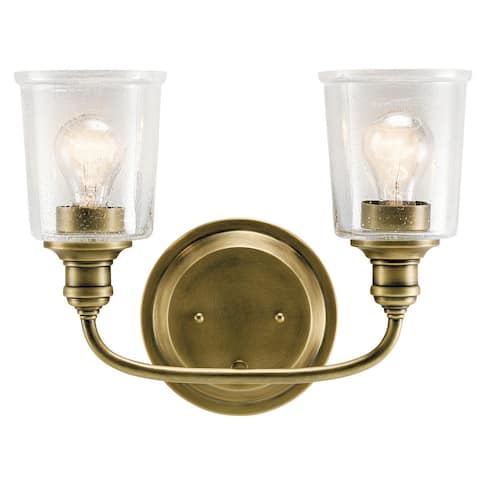 Kichler Lighting Waverly Collection 2-light Natural Brass Bath/Vanity Light