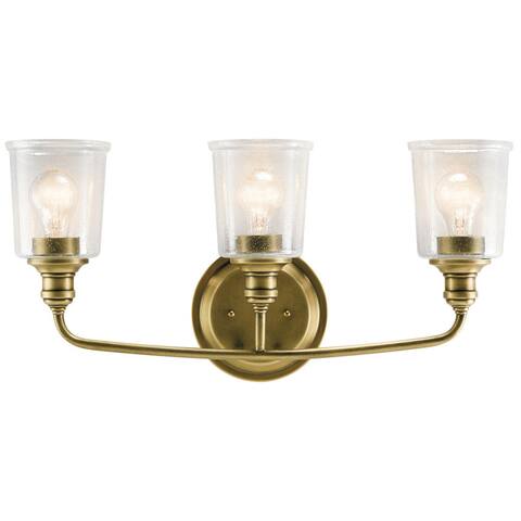 Kichler Lighting Waverly Collection 3-light Natural Brass Bath/Vanity Light