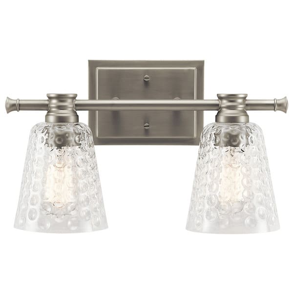 Shop Kichler Lighting Nadine Collection 2 Light Brushed Nickel Bath Vanity Light Overstock 14204928