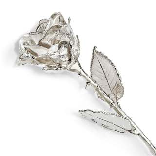 Silver-plated Lacquered Finish Natural Dipped Rose - Bed Bath