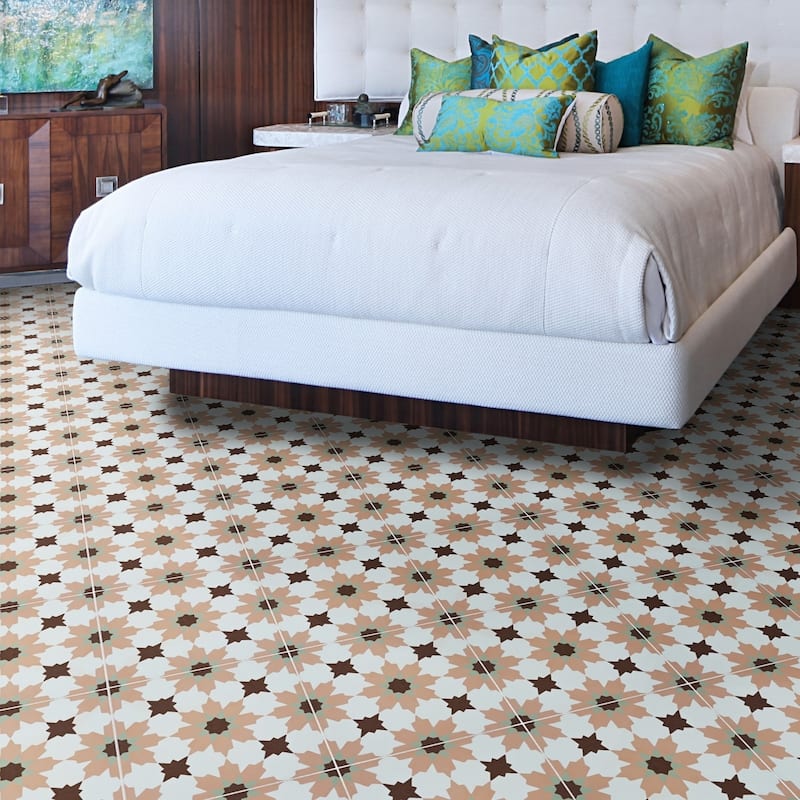 Handmade Ahfir in Pink, Green, Brown Tile, Pack of 12 (Morocco)