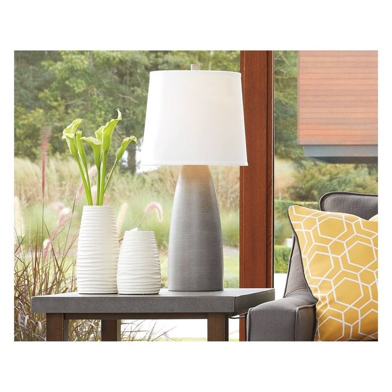 Shavontae Gray 28 Inch Poly Table Lamps - Set of 2