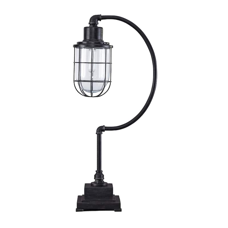 Jae Antique Black 33 Inch Metal Desk Lamp