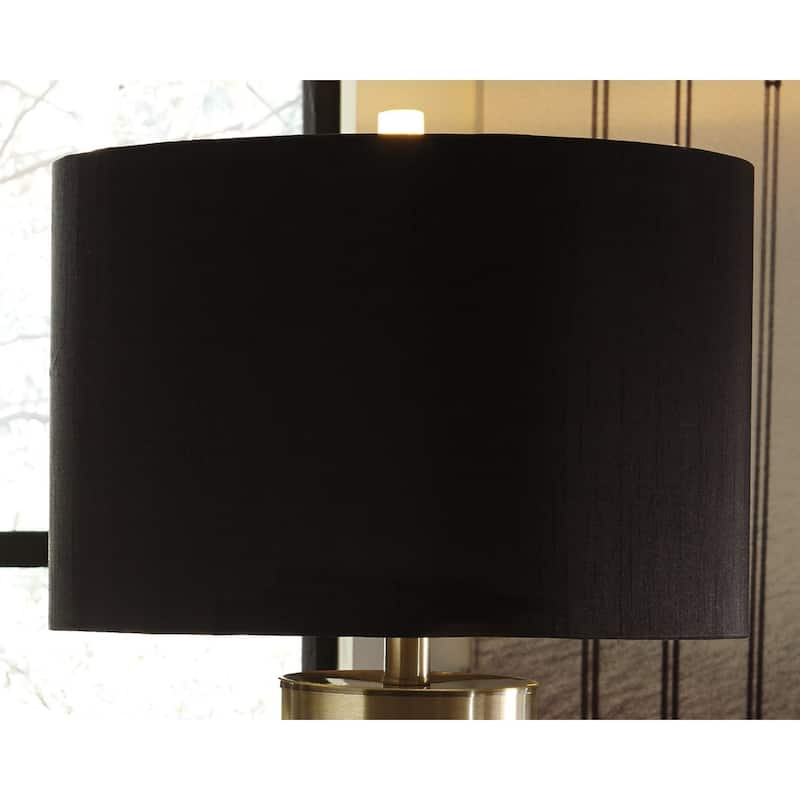 Signature Design by Ashley Jacek Grey Brass-tone and Black Table Lamp (Set of 2)