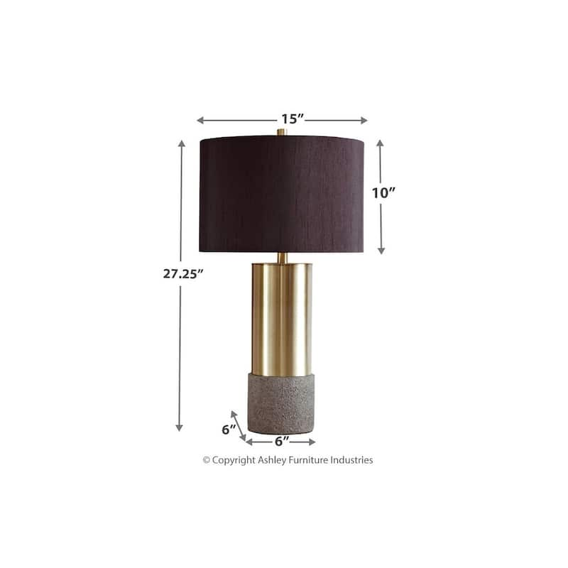 Signature Design by Ashley Jacek Grey Brass-tone and Black Table Lamp (Set of 2)