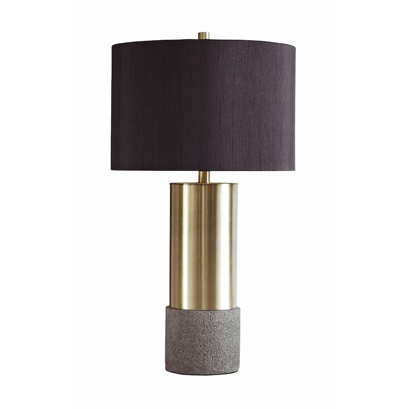 Signature Design by Ashley Jacek Grey Brass-tone and Black Table Lamp (Set of 2)