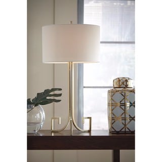 Jankin Antique Gold Finish Metal Table Lamp