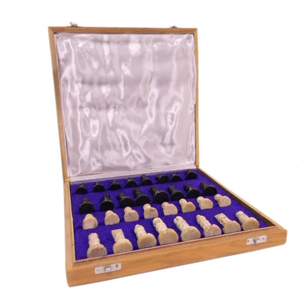 Case of 2 Soapstone Chess Sets (India)