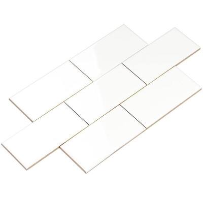 Giorbello White Ceramic 3x6 Subway Tiles (Case of 10.75 Sq Ft)