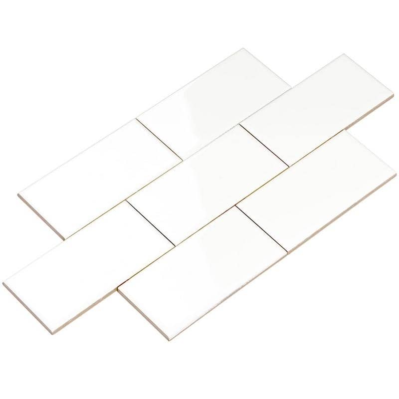 Giorbello White Ceramic 3x6 Subway Tiles (Case of 10.75 Sq Ft)