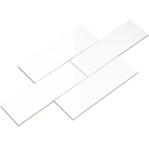 Subway Tile Wall Tiles Online At Our Best Deals Giorbello White Ceramic 4x12 Subway Tiles Case Of 13 Sq Ft