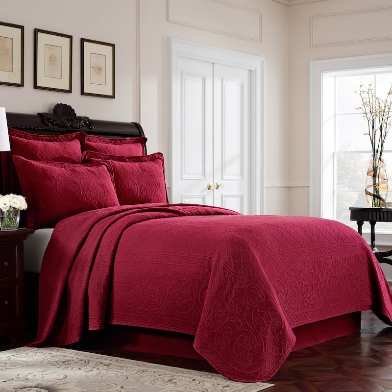 Williamsburg Richmond Cotton Bedskirt - Red - Full