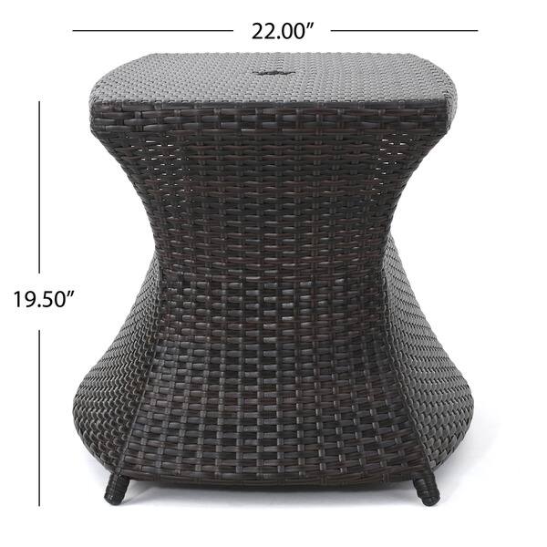 Berkeley Outdoor Wicker Side Table With Umbrella Hole By Berkeley Outdoor Wicker Side Table