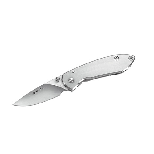 Buck Knives Colleague 2" Plain Satin Blade, Drop Point, Stainless Steel Handle, Boxed