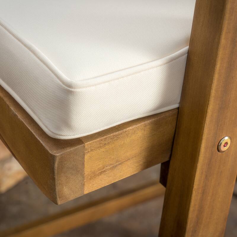 Hermosa Acacia Wood Cushioned Bar Stool (Set of 4) by Christopher Knight Home