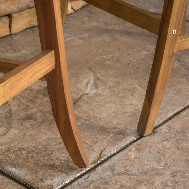 Hermosa Acacia Wood Cushioned Bar Stool (Set of 4) by Christopher Knight Home