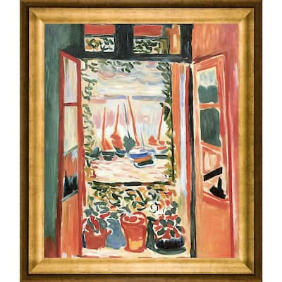 La Pastiche Henri Matisse 'Open Window Collioure' Hand Painted Framed Oil Reproduction on Canvas