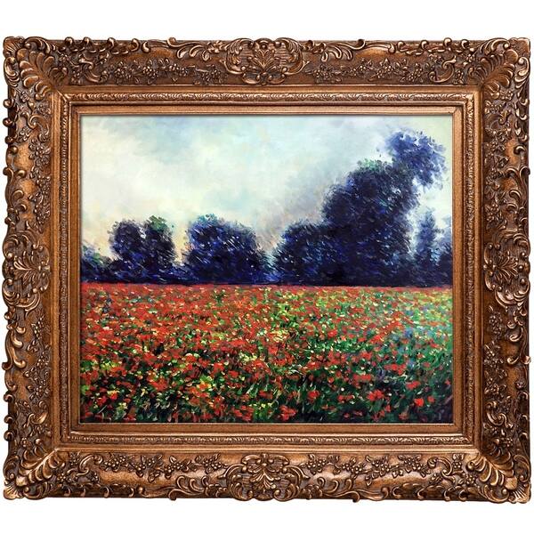 La Pastiche Claude Moent 'Poppies at Giverny' Hand Painted Framed Oil ...