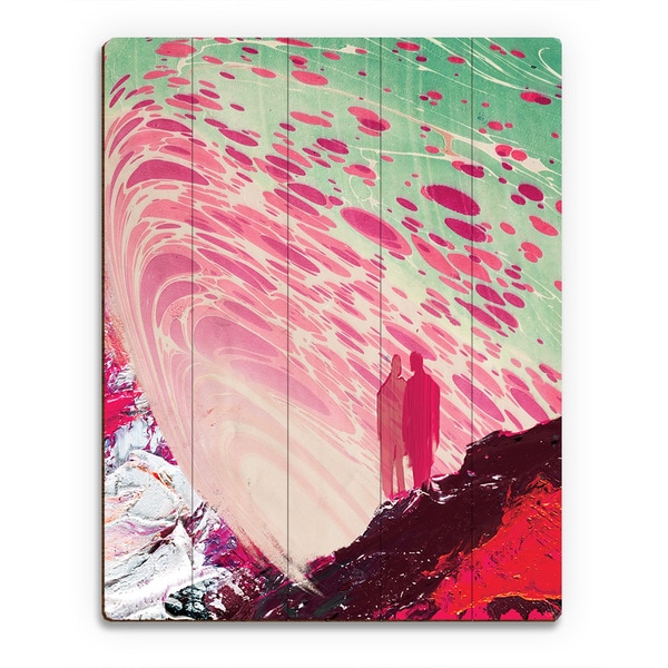 'Cerise Self Reflection' Wood Wall Art Print