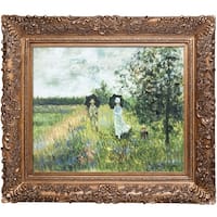 Claude Monet 'View at Rouelles Le Havre' Hand Painted Framed Canvas Art ...