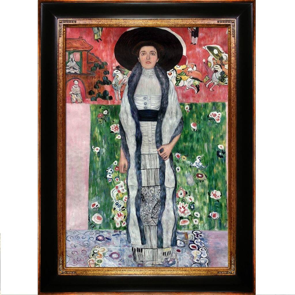 La Pastiche Gustav Klimt 'Portrait of Adele Bloch-Bauer II' Hand Painted Framed Oil Reproduction on Canvas