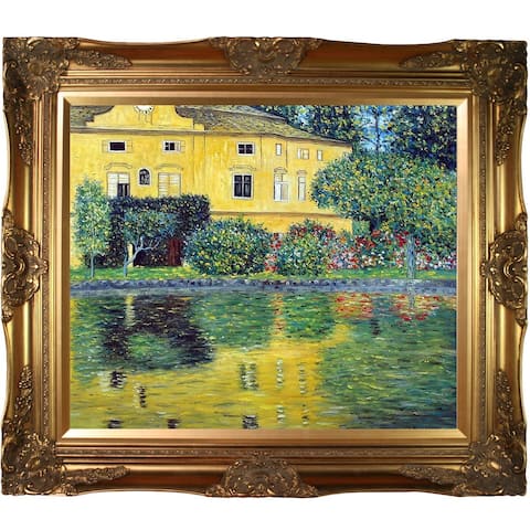 Gustav Klimt 'Schloss Kammer on Attersee' (Horizontal) Hand Painted Framed Oil Reproduction on Canvas