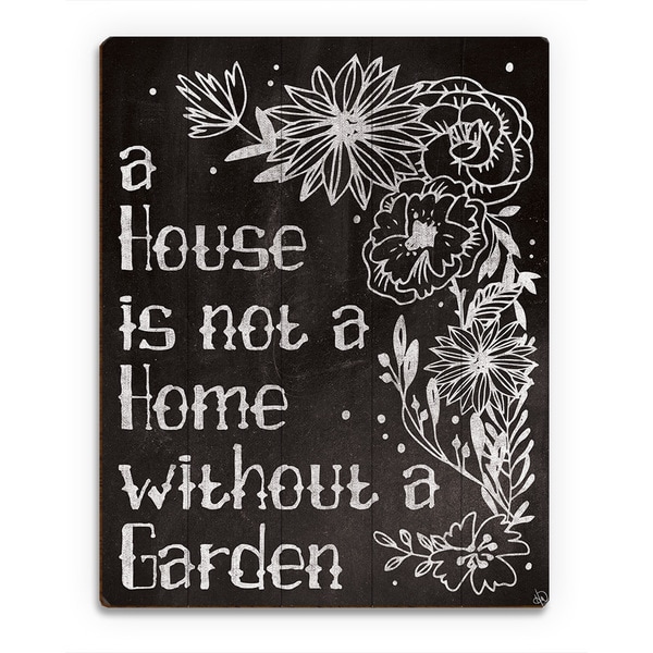 'Home with a Garden Chalkboard' Wood Wall Art