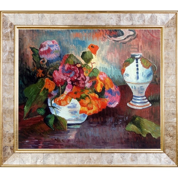 La Pastiche Paul Gauguin 'The Vase of Nasturtiums' Hand Painted Oil ...