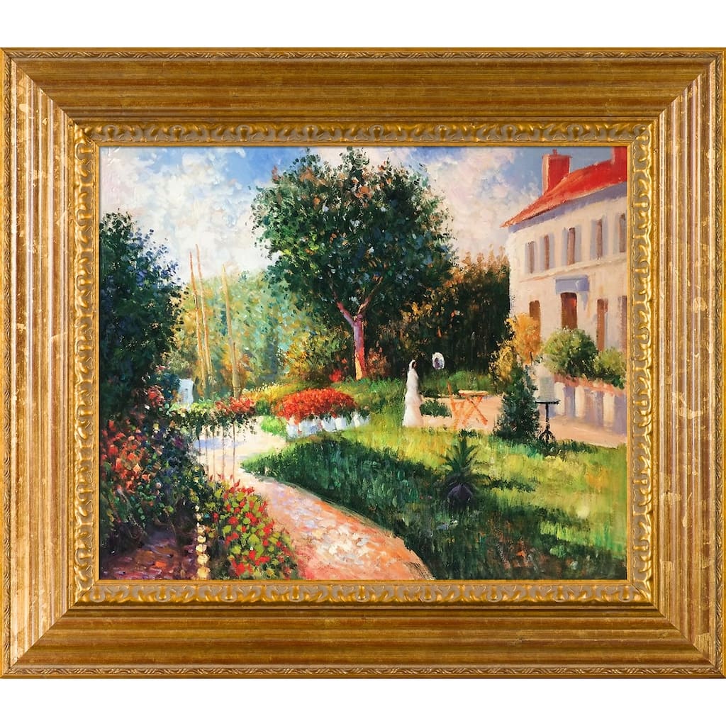 La Pastiche Pissarro 'The Garden of Les Mathurin' Hand Painted Oil Reproduction