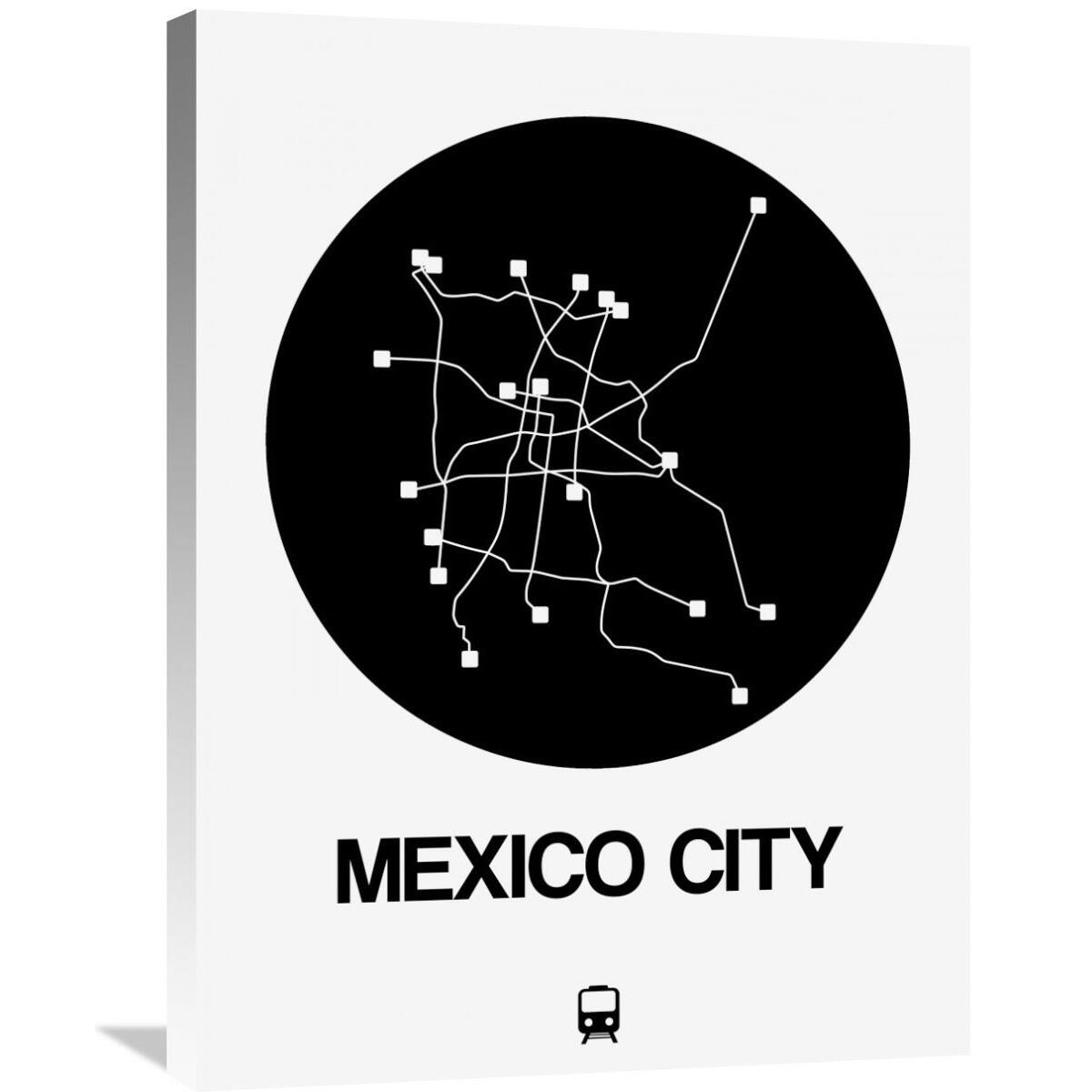 NAXART Studio 'Mexico City Black Subway Map Stretched Canvas Wall Art
