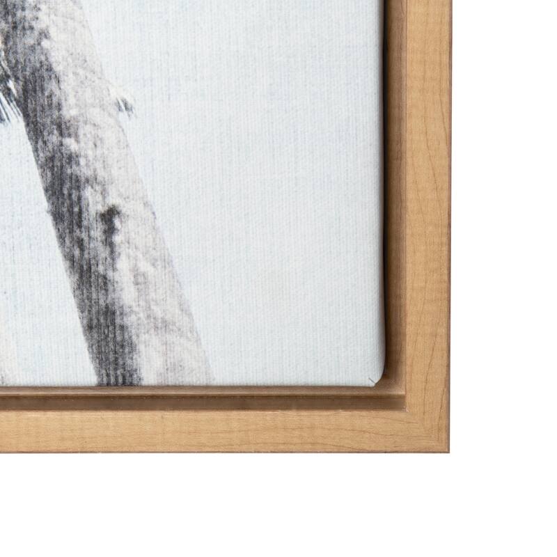 Kate and Laurel Sylvie Row of Palm Trees Framed Canvas Wall Art by Simon Te Tai, 23x33 Natural