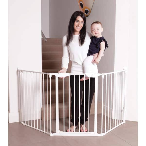 slide 2 of 4, Dreambaby Newport Adapta White Metal Gate