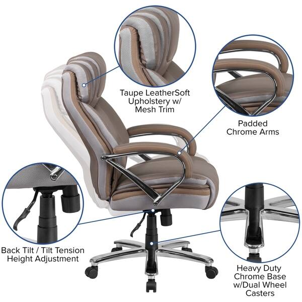 Shop Big Tall 500 Lb Rated Leathersoft Swivel Office Chair W