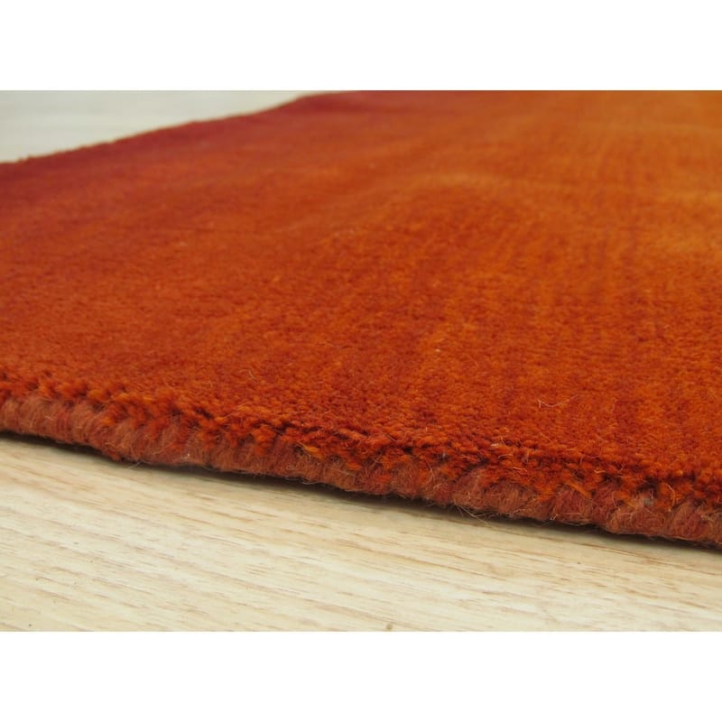 Home Decor EORC Handmade Wool Horizon Rug, Orange Vibrant & Stylish Area Rug for Adding Warmth and Modern Elegance to You