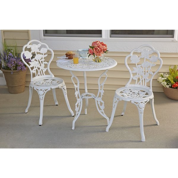 Rose Garden 3 Piece Bistro Set White On Free Rose Garden 3 Piece Bistro Set White On Free Shipping Today 14218750