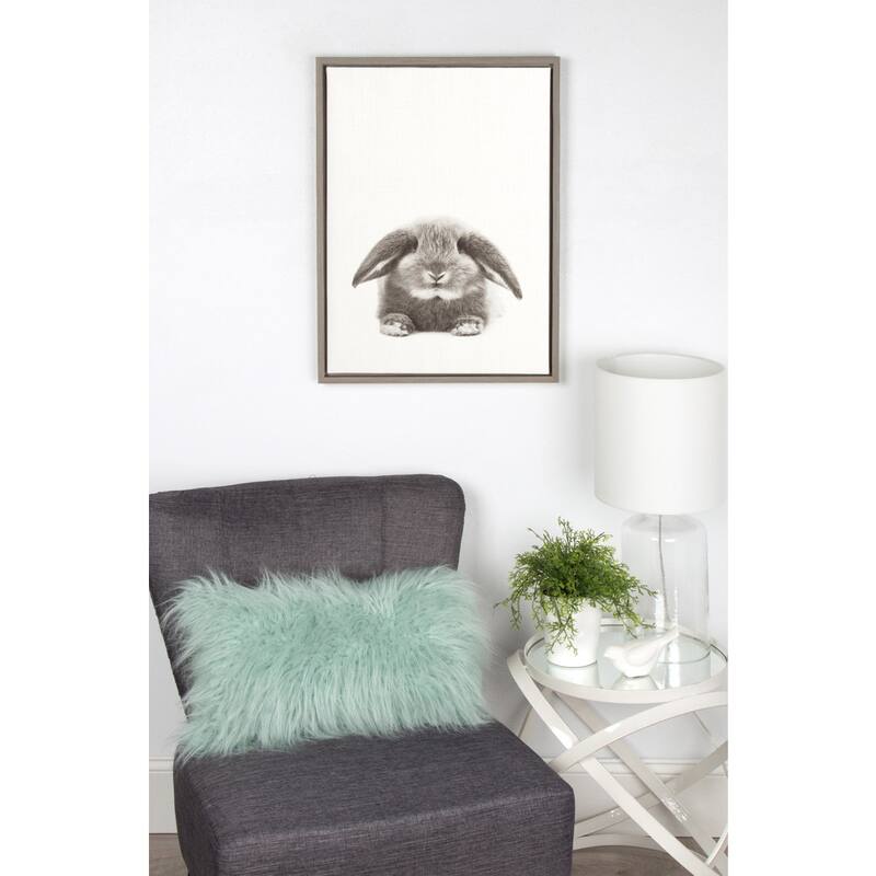 Kate and Laurel Sylvie Animal Canvas Art by Simon Te Tai, 18x24 Gray