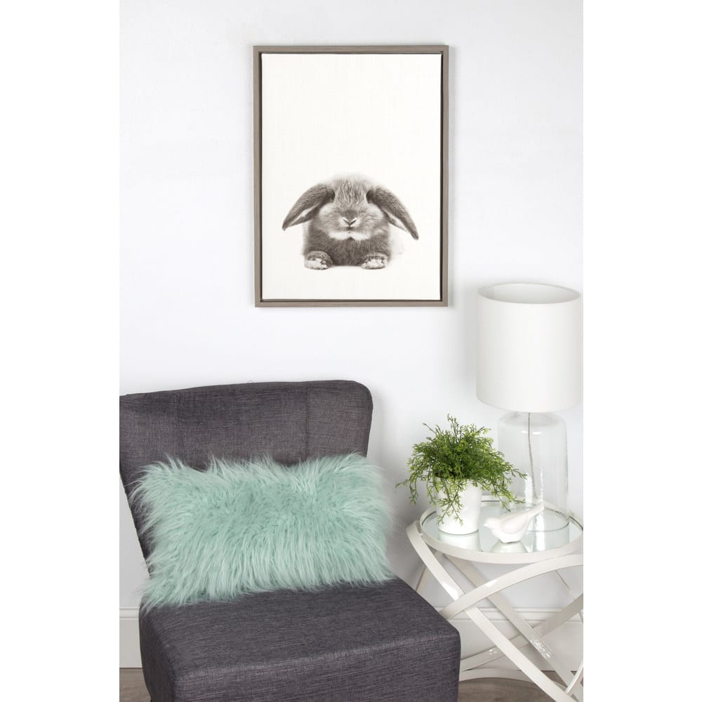 Kate and Laurel Sylvie Animal Canvas Art by Simon Te Tai, 18x24 Gray
