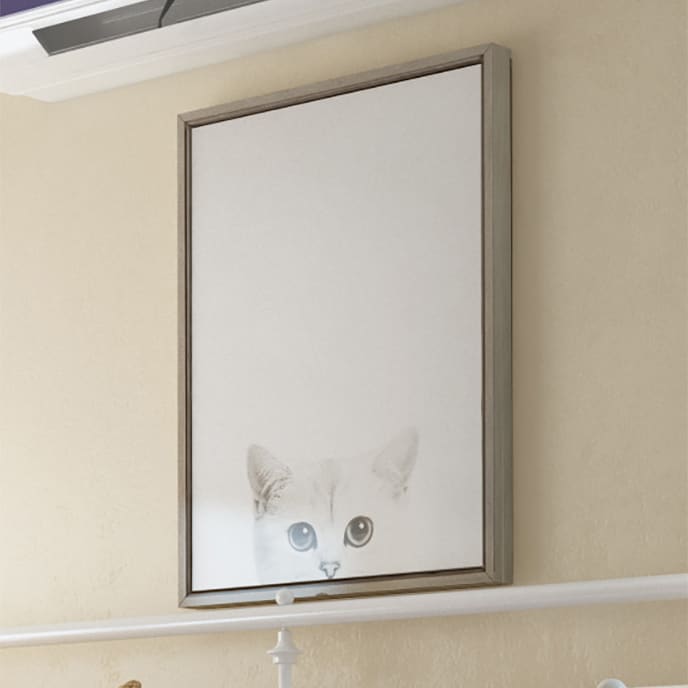 Simon Te Tai DesignOvation 'Sylvie Kitty' Canvas Wall Art with Grey Frame  Bed Bath  Beyond 14219050