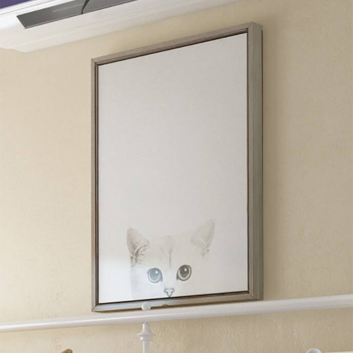 Simon Te Tai DesignOvation 'Sylvie Kitty' Canvas Wall Art with Grey Frame