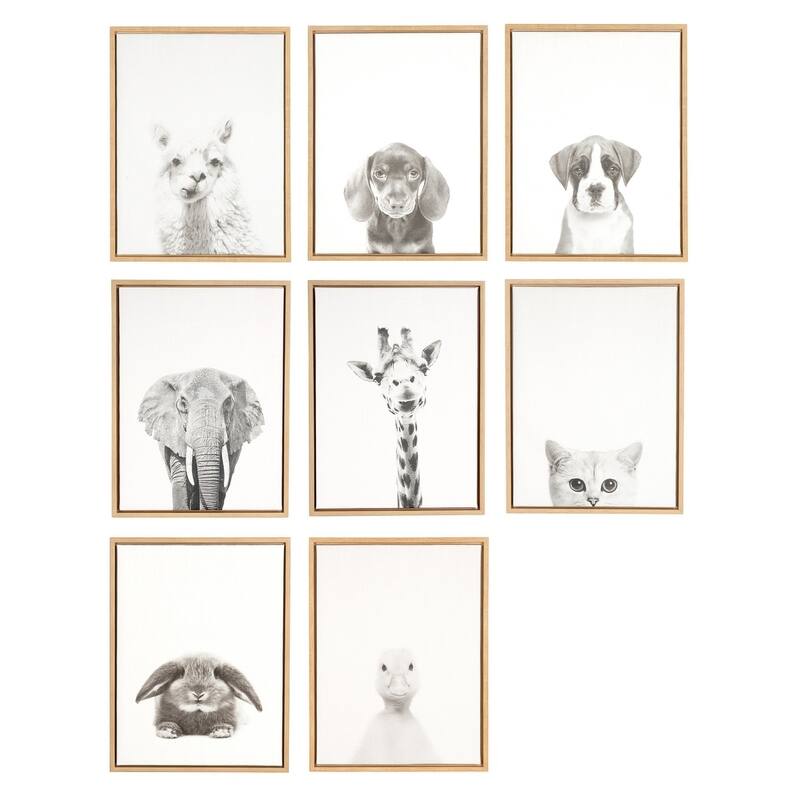 Kate and Laurel Sylvie Rabbit Framed Canvas by Simon Te Tai