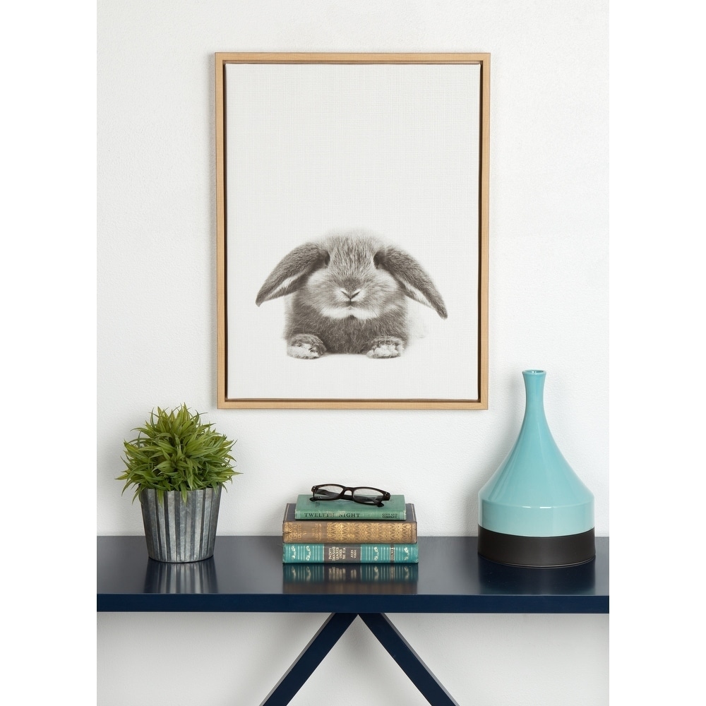 Kate and Laurel Sylvie Rabbit Framed Canvas by Simon Te Tai