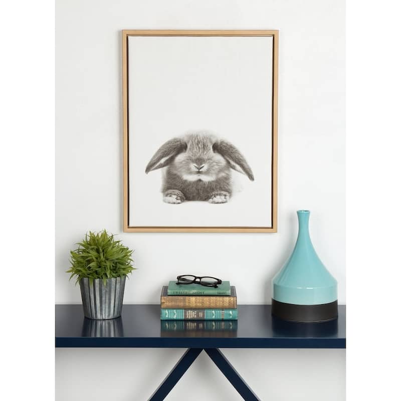 Kate and Laurel Sylvie Rabbit Framed Canvas by Simon Te Tai