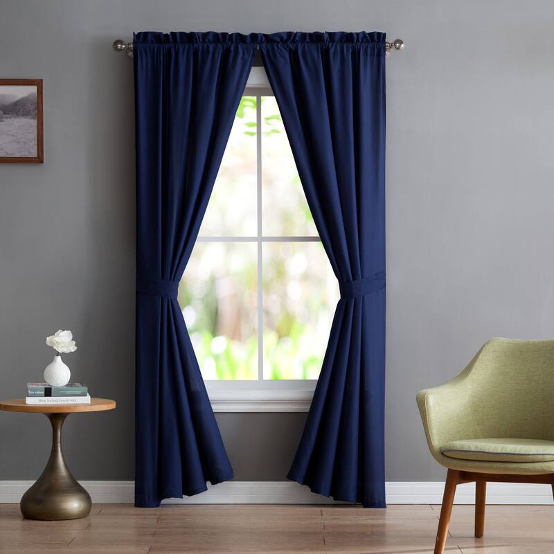 Levinsohn Microfiber Curtain Panel - 42 x 96 - 96 Inches - Navy