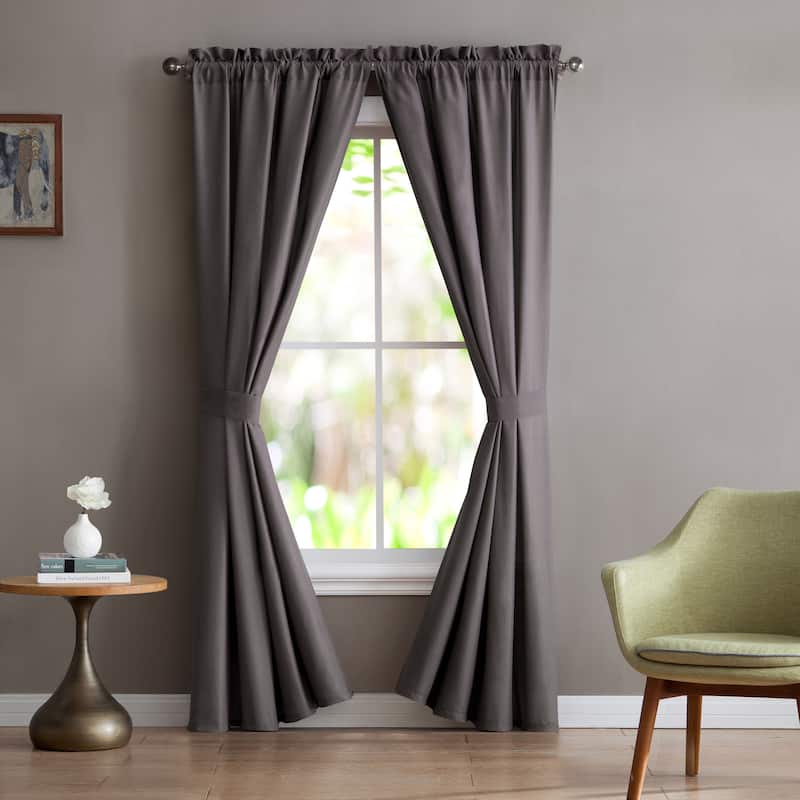 Levinsohn Microfiber Curtain Panel - 42 x 63 - 63 Inches - Grey