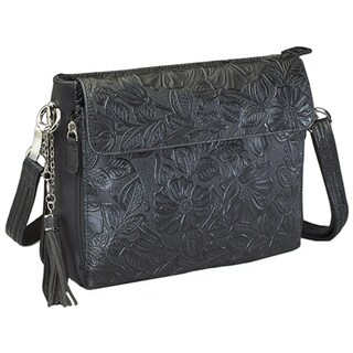Gun Toten Mamas Tooled Cowhide Handbag Black